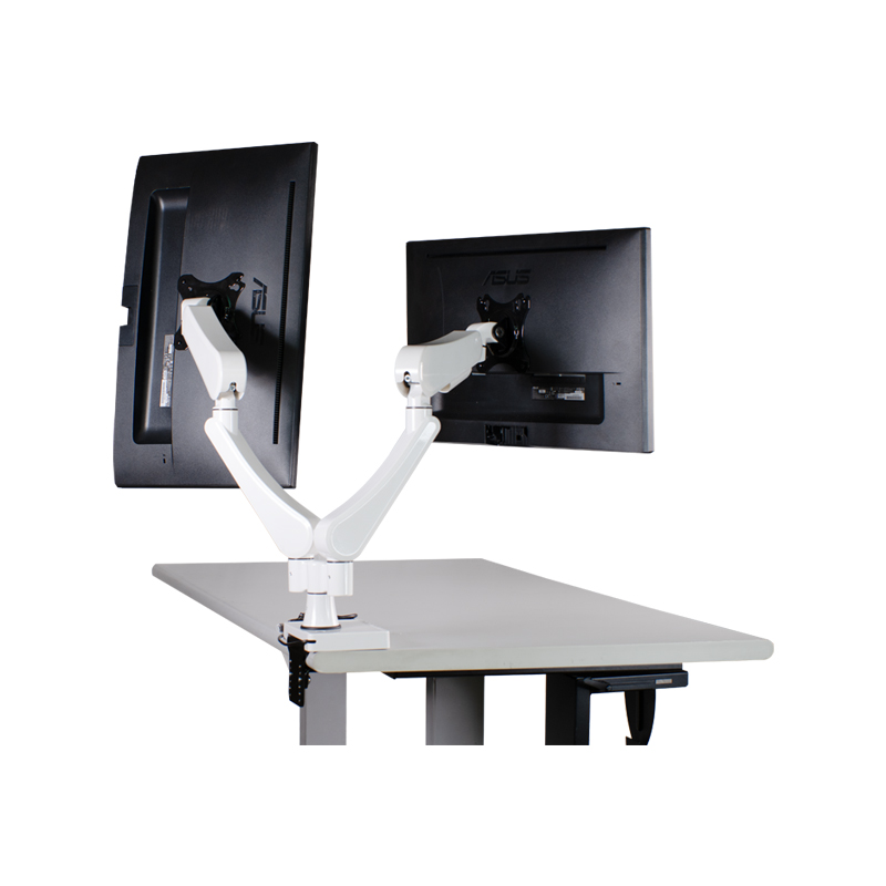 Dual Spring Monitor Desk Mount with Build-in 6-in-1 Docking Station