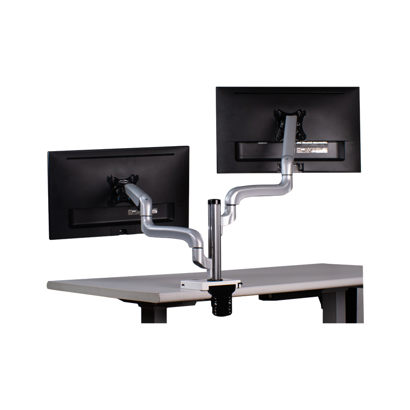 Gas Spring Single Monitor Arm Desk Mount with Build-in 6-in-1 Docking Station