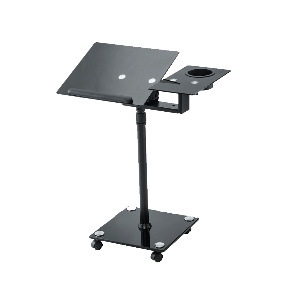 SP901-C Glass Mobile Standing Desk with Side Table